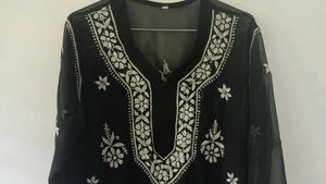 Black Embroidered Kurta