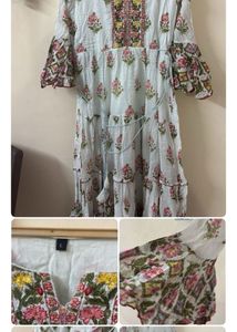 Cream Floral Maxi Gown