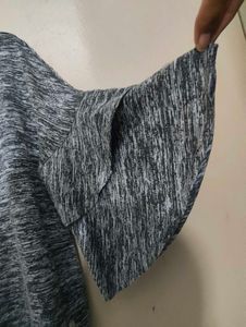 Stylish Gray Ruffle Sleeve Top