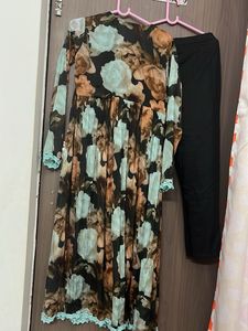 pure chinnon new Floral Print Anarkali 3 pcs suit