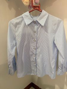 Chic Light Blue Collared Shirt