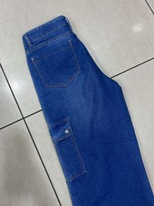Blue Denim Cargo Pants