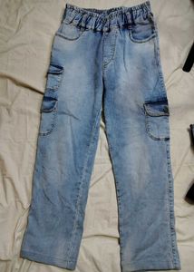 Light Wash Cargo Jeans