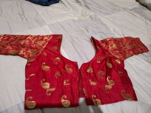Red Banarasi Silk Blouse