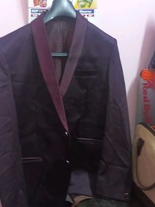 Men's Burgundy Shawl Collar Blazer
