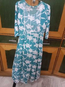 Beautiful Teal Floral Kurta / suit/ dress