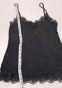 Black Lace Trim Camisole Top