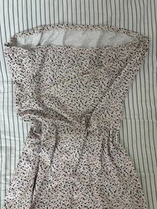 Floral Print Strapless Maxi Dress