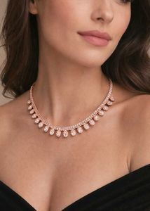 Elegant Diamond Necklace &amp; Earring Set