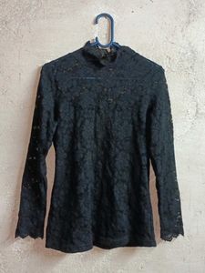 Eegant Black Lace Top Layered