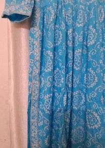 Blue Printed Kurta Set with Dupatta