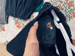 Black high waist loose fit straight jeans