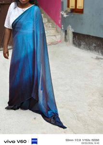 Stunning Blue Ombre Silk Saree