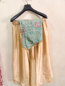 Embroidered Silk Short kurti with plazzo