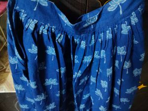 Blue Lotus Print Kurta