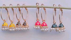 Meenakari Earrings With Multicolour Colours Pack 1