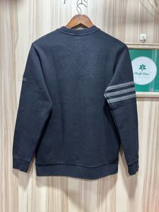 Adidas Charcoal Side Logo 3 Stripes Sweatshirt
