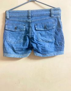 Denim Roll-Cuff Shorts