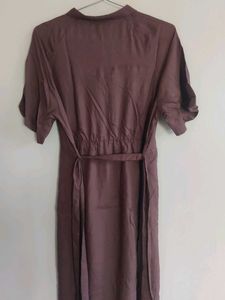 Elegant Brown Button-Down Dress