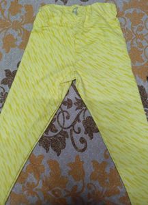 Yellow Patterned High Waisted Leggings