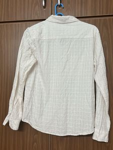 Classic White Textured Button-Up Shirt