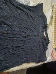 Chic Navy Blue Kurta with Star Print