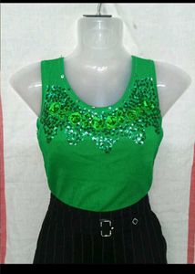 Green Top &amp; Striped Pants Set fixed price