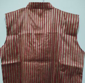 Red And Gold Striped Kurta
