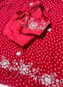Stunning Red Embellished Saree