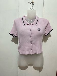 Cute Pastel Pink Polo Top