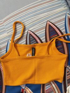 Ribbed Spaghetti Strap Crop Top