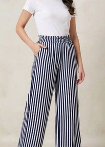 black and white strip lycra plazzo
