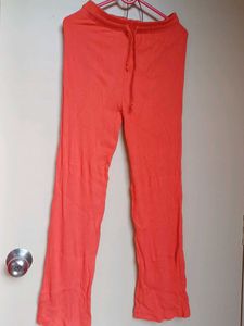 Coral Ribbed Lounge Pants