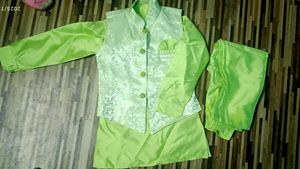 Festive Green Boys' Kurta Set