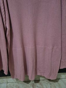 Baby Pink Knit Turtleneck Sweater