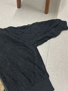 Black Lace Bomber Jacket