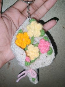 Handmade Crochet Flower Keychain