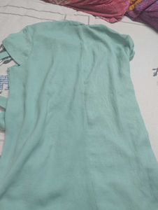 Elegant Teal Pleated Blouse
