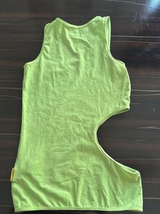 Lime Green Cutout Tank Top