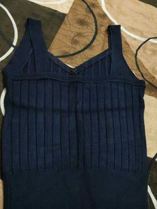 Navy Blue Ribbed Tank Top