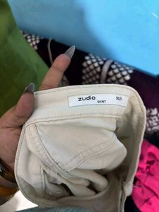 Stylish Beige Cargo Skirt and brown top