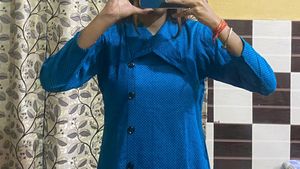 Teal Button-Down Dress Without Belt