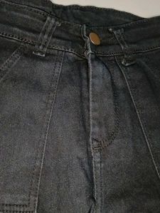 Kids Black Cargo Jeans
