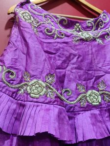 Beautiful White Hand Work Three Layer Flairy Lehan