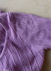 PRICE DROP Lilac Ribbed Button-Up Crop Top