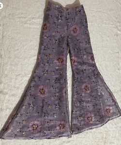 Floral backless top and Plazzoo with Scarf