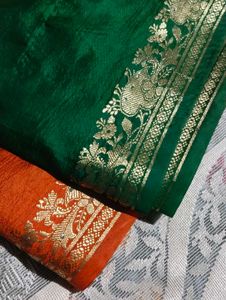 Elegant Ombre Silk Saree with Gold Border