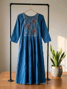 Blue Embroidered Kurti