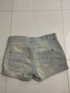 Striped Denim Shorts