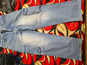 Light Wash Cargo Jeans